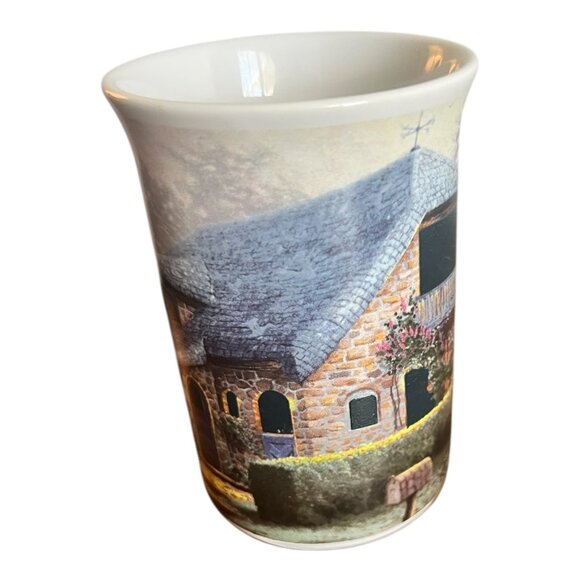 2004 Thomas Kinkade Lilac Cottage Mug With Embossed Windows Ceramic Coffee Cup - Picture 3 of 7